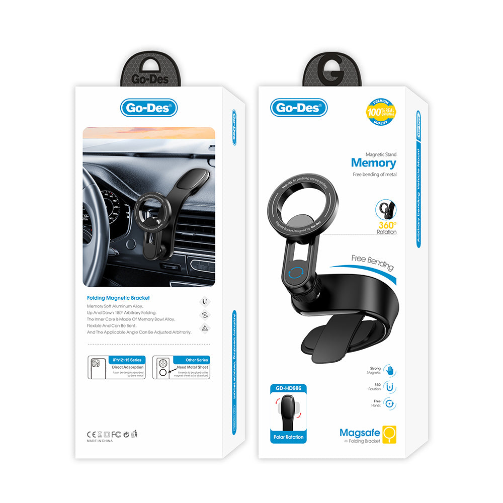 Go Des GD-HD986 Magnetik M-safe Uyumlu Bükülebilen Eğimi ve Düz Zemin Araç Telefon Tutucu Go Des GD-HD986 Magnetik M-safe Uyumlu Bükülebilen Eğimi ve Düz Zemin Araç Telefon Tutucu